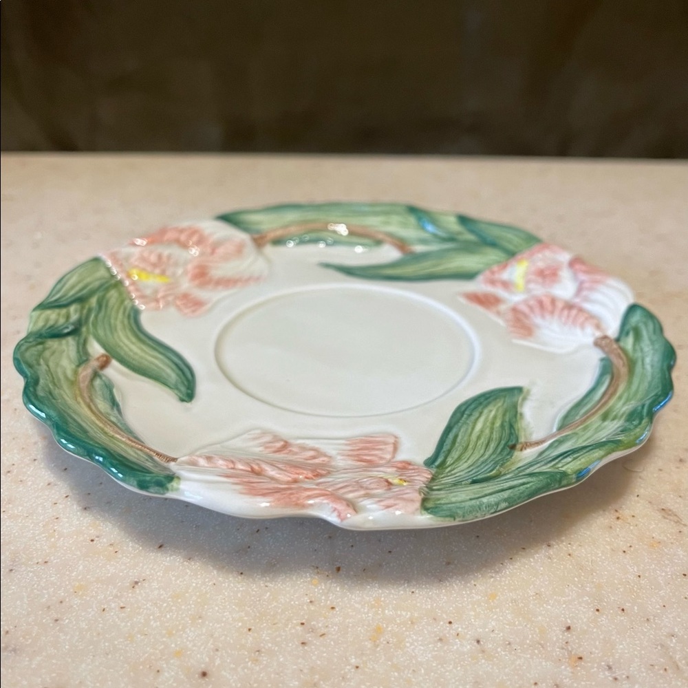 Fitz and Floyd Tulip Garden Saucer Bread And Butter Plate 6” Preowned USED